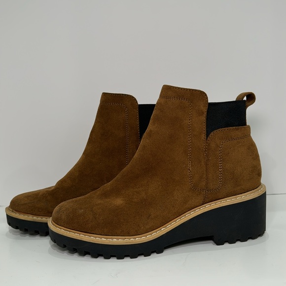 Women’s Dolce Vita Huey H20 Boots Dark Brown Suede Ankle Boots Size 8.5 - Picture 2 of 6